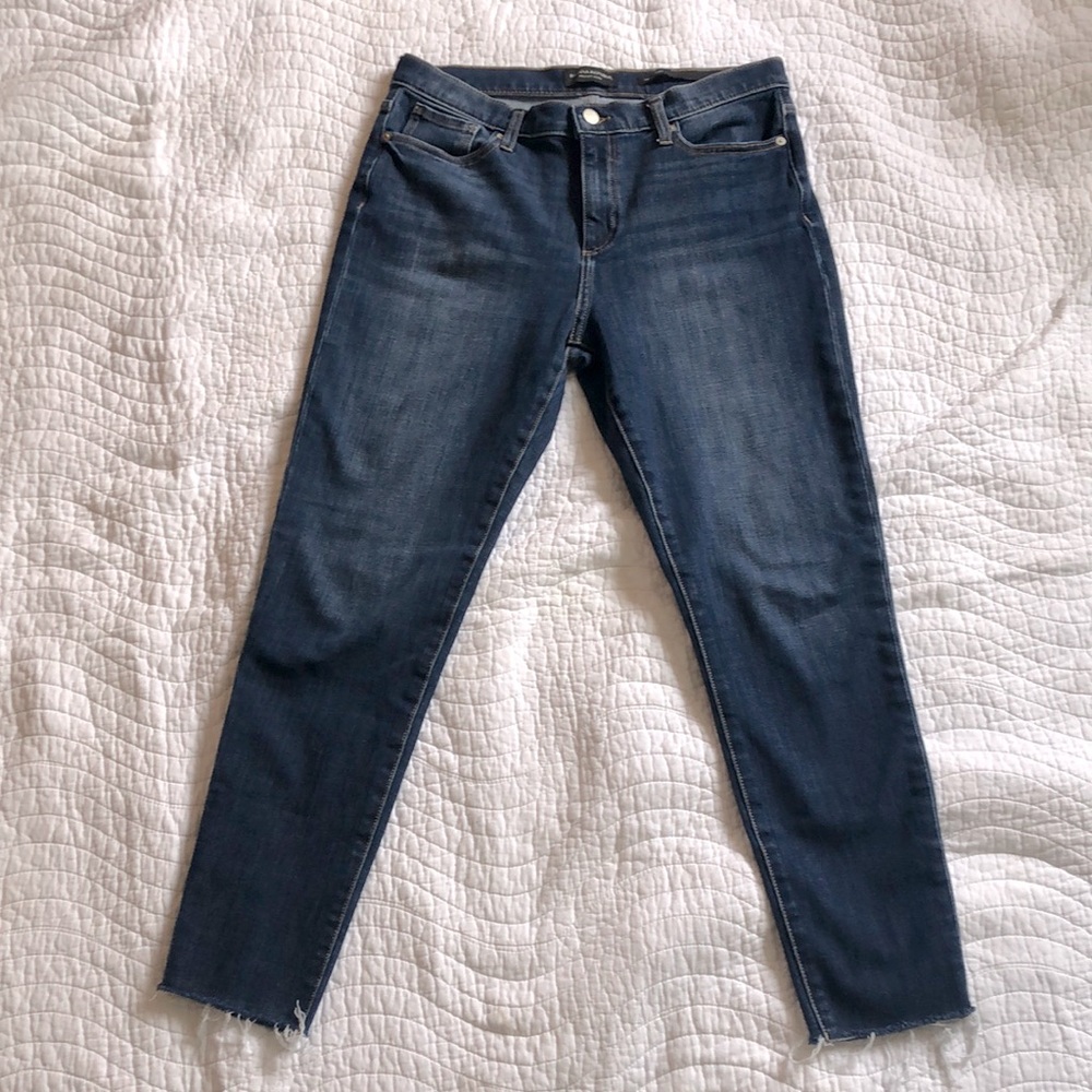 Banana Republic medium wash raw hem classic skinny jeans size 10/30